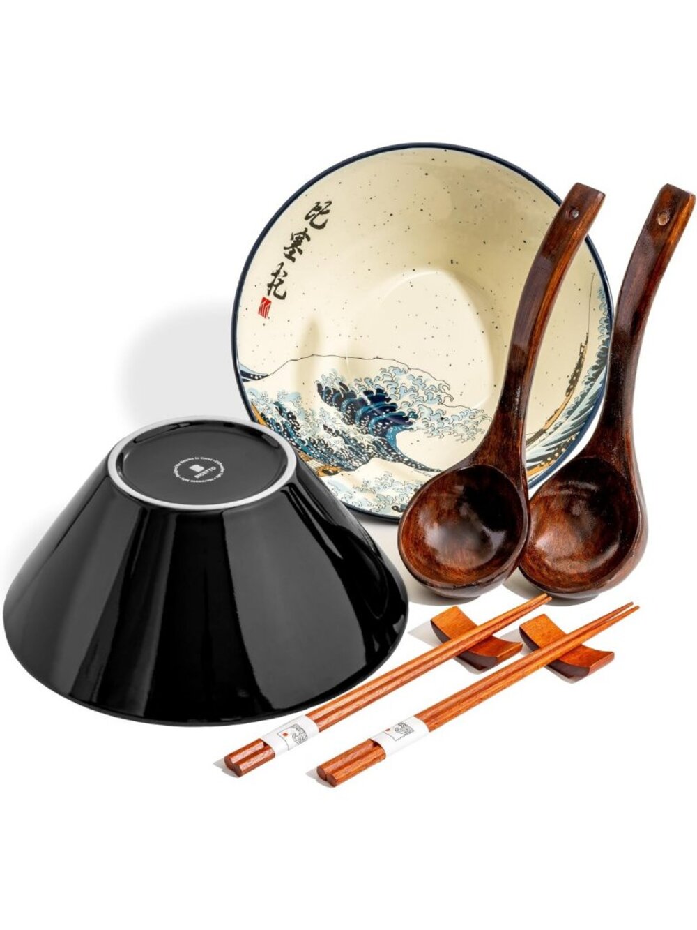 8-Piece Large Ceramic Ramen Bowl Set, 60oz Soup Bowls, Great for Noodles & More
